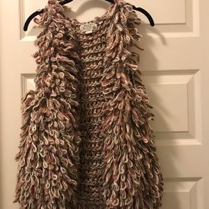 Hand knit by Dollie by Anthropologie shag vest